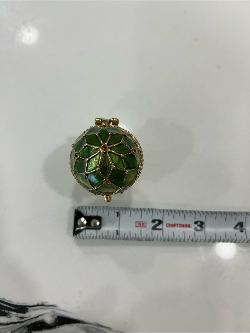 Vintage MONET Egg-Shaped Jeweled Enamel Trinket Box - Picture 8 of 11